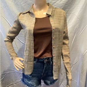 Sheer button down shirt